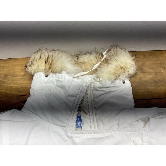 Vintage Obermeyer Sport Puffer Down Ski Parka Jacket White Fur Collar Size 8 - Picture 4 of 16